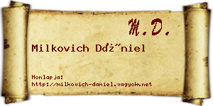 Milkovich Dániel névjegykártya